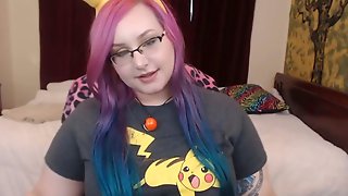 Sensual BBW kitten with colored hair..