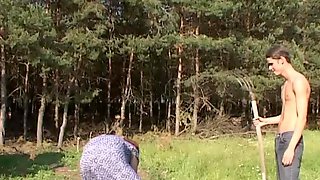 Horny Farm Boy Fucks A Redhead Mature..