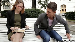 Beautiful bookish girl in glasses Anna..