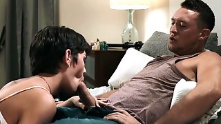 Ladyboy Daisy ride Stepdads hard cock